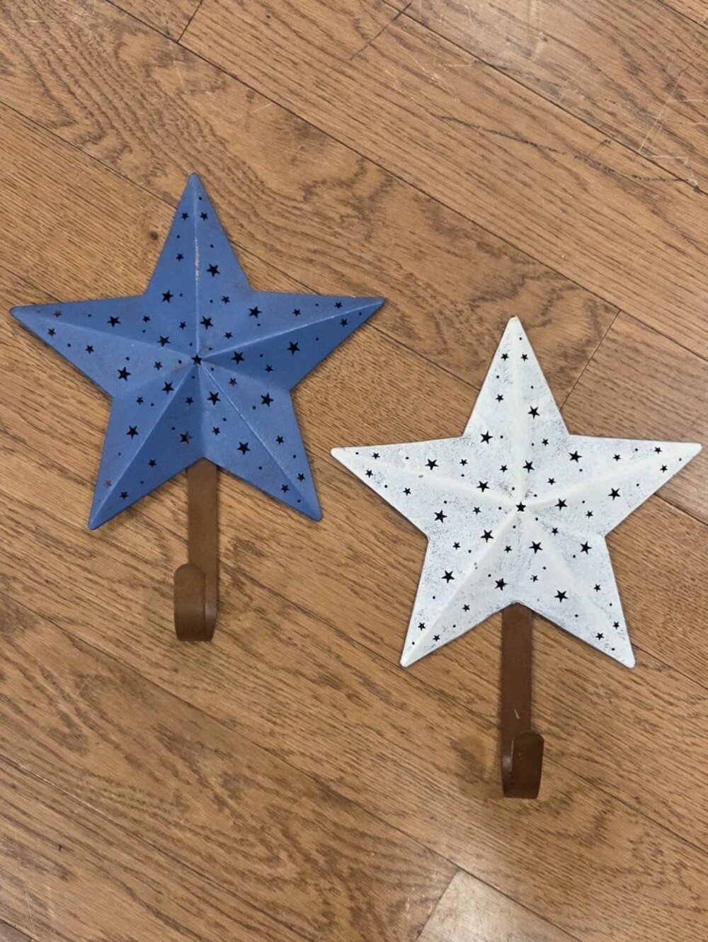 Metal Star Wall Hooks - Set Of 2